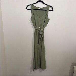 Wilfred Aritzia Joyce Midi Button Dress Green Sz Small